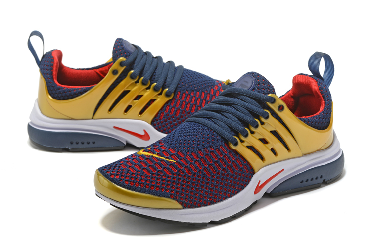New Nike Air Presto Flyknit Ultra Low Deep Blue Gold Red Running Shoes